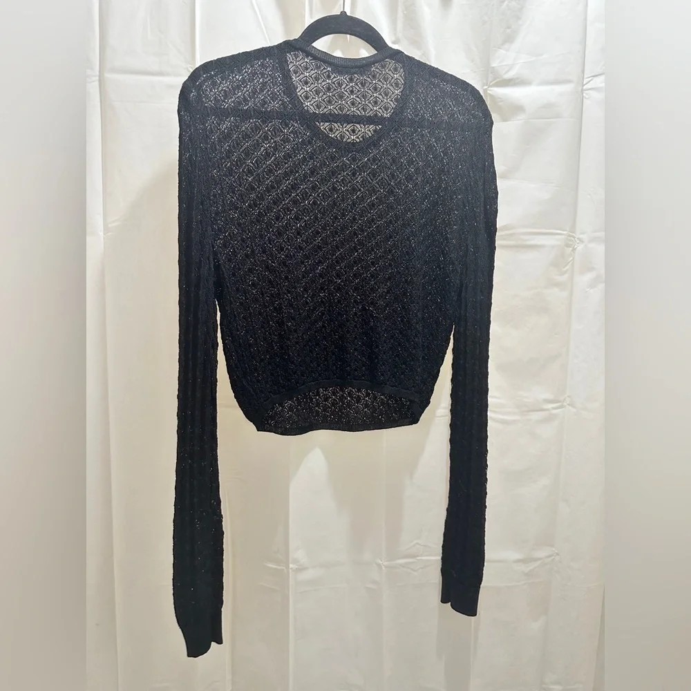 Zara Black Knit Patterned Top